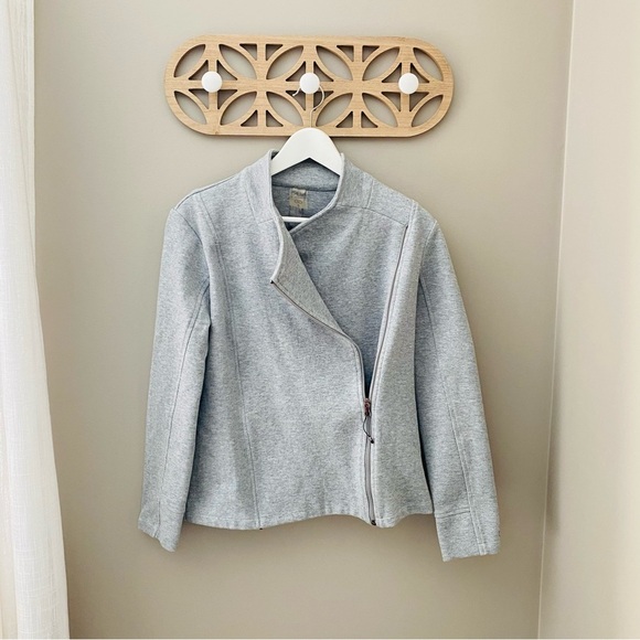 CALIA by Carrie Underwood Effortless Knit Moto Jacket/Sweatshirt Gray Sz… - Picture 1 of 9